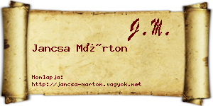 Jancsa Márton névjegykártya
