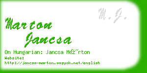 marton jancsa business card